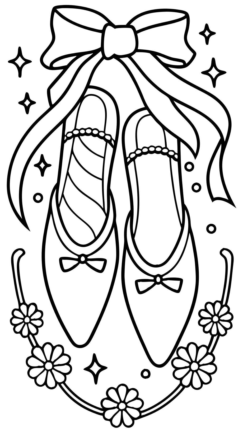 coloring pages of ballet shoes